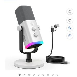 Fifine USB Microphone with RGB Lighting